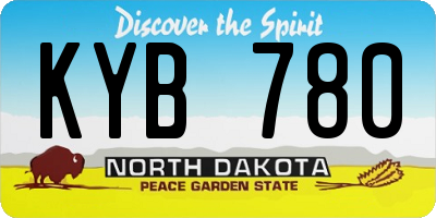 ND license plate KYB780