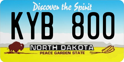 ND license plate KYB800