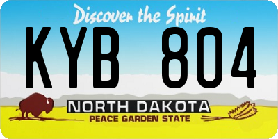 ND license plate KYB804