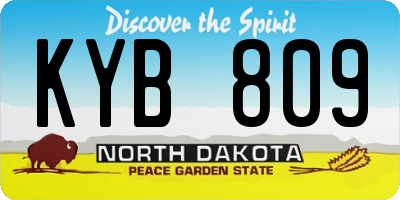 ND license plate KYB809