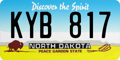 ND license plate KYB817