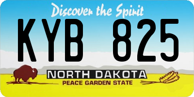 ND license plate KYB825
