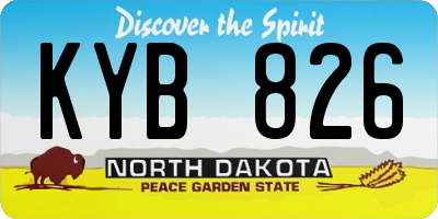 ND license plate KYB826