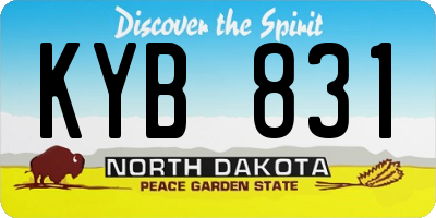ND license plate KYB831