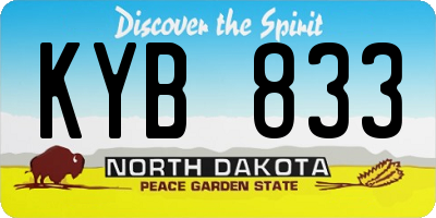 ND license plate KYB833