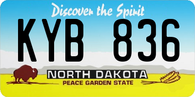 ND license plate KYB836