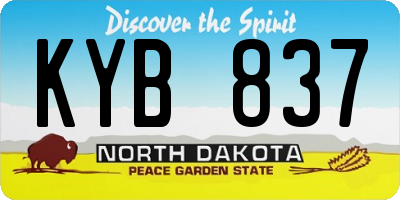 ND license plate KYB837
