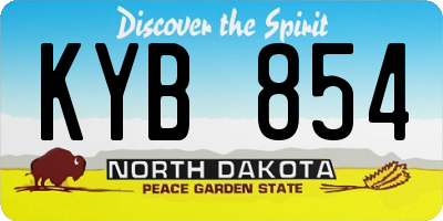 ND license plate KYB854
