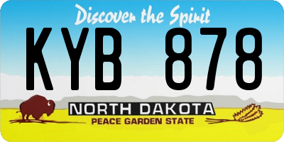 ND license plate KYB878