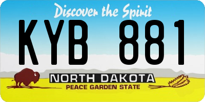 ND license plate KYB881