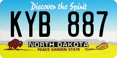 ND license plate KYB887