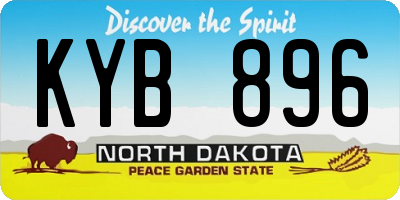 ND license plate KYB896