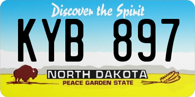 ND license plate KYB897