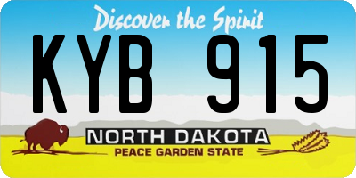 ND license plate KYB915