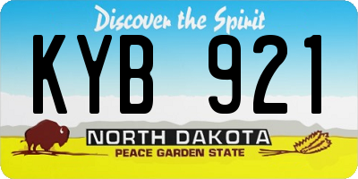 ND license plate KYB921