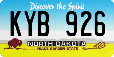 ND license plate KYB926
