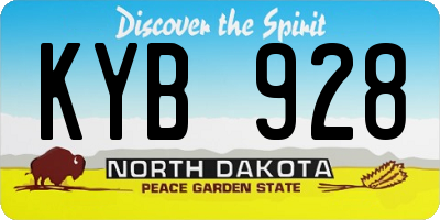 ND license plate KYB928