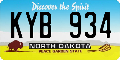 ND license plate KYB934