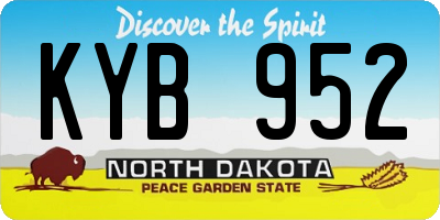 ND license plate KYB952