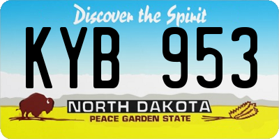 ND license plate KYB953