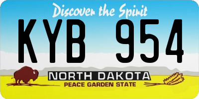 ND license plate KYB954