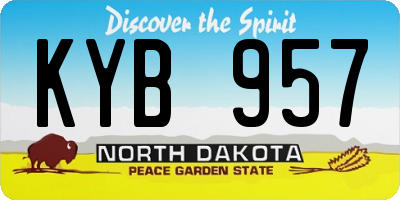 ND license plate KYB957