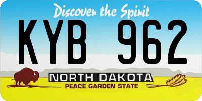 ND license plate KYB962