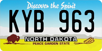 ND license plate KYB963