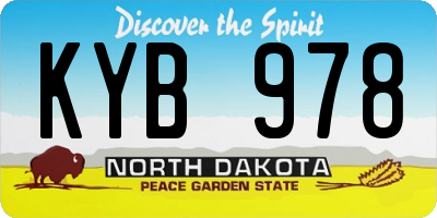 ND license plate KYB978