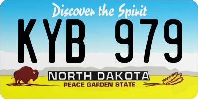 ND license plate KYB979