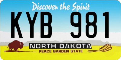 ND license plate KYB981