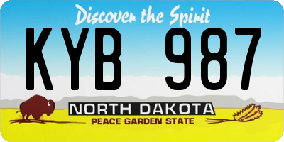 ND license plate KYB987