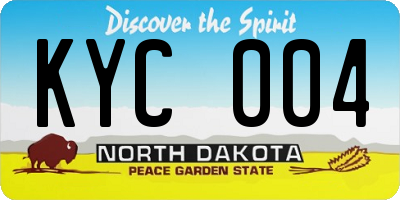 ND license plate KYC004