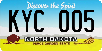 ND license plate KYC005