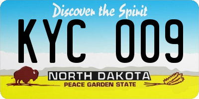 ND license plate KYC009