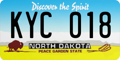 ND license plate KYC018