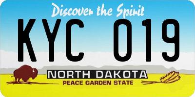 ND license plate KYC019
