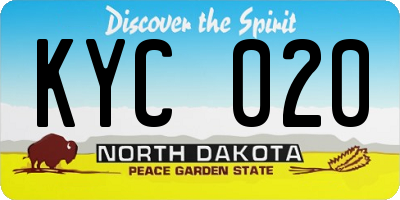 ND license plate KYC020