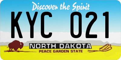 ND license plate KYC021