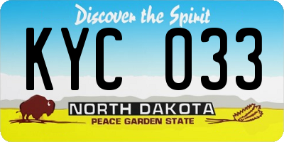 ND license plate KYC033