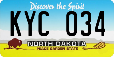 ND license plate KYC034