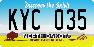ND license plate KYC035