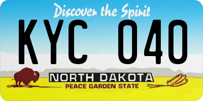 ND license plate KYC040