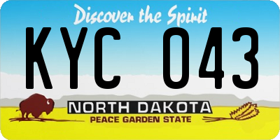 ND license plate KYC043
