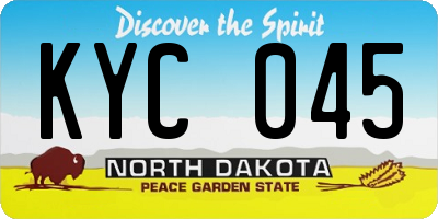 ND license plate KYC045