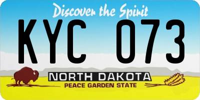 ND license plate KYC073