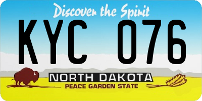 ND license plate KYC076