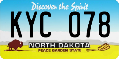 ND license plate KYC078