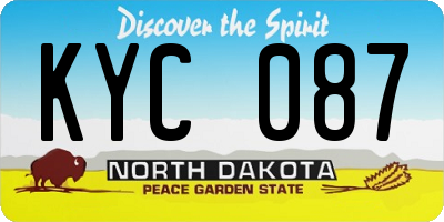 ND license plate KYC087