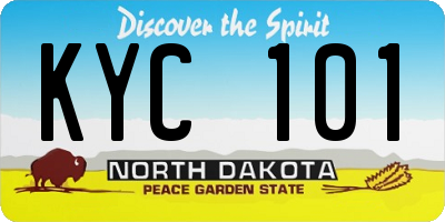 ND license plate KYC101